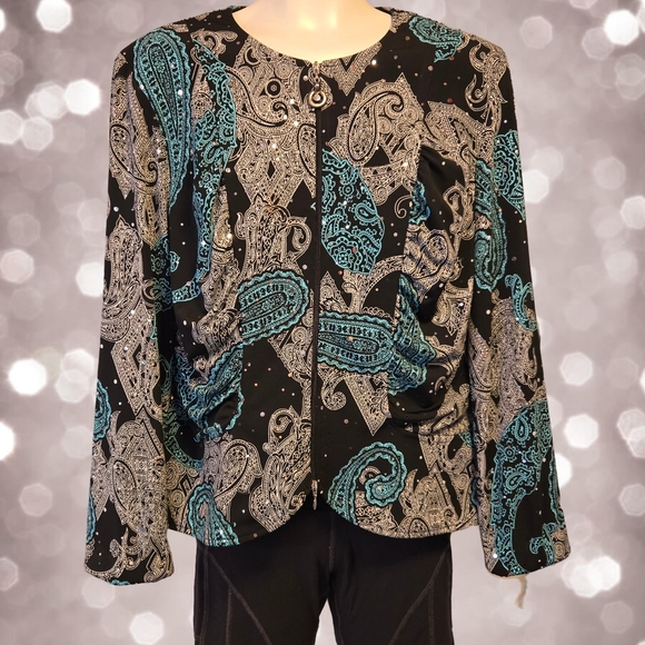 Joseph Ribkoff Zip Blazer - Size 12 - Picture 1 of 7